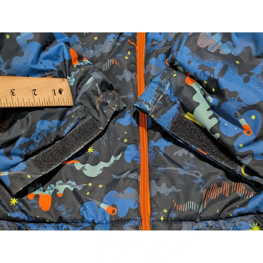 Columbia Boys XL 18/20 Space Print Hooded Puffer‎ Jacket Blue SB5836